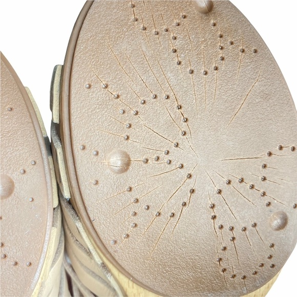 Dansko Nude Leather Clog Sandals w/Cutouts - Picture 13 of 13